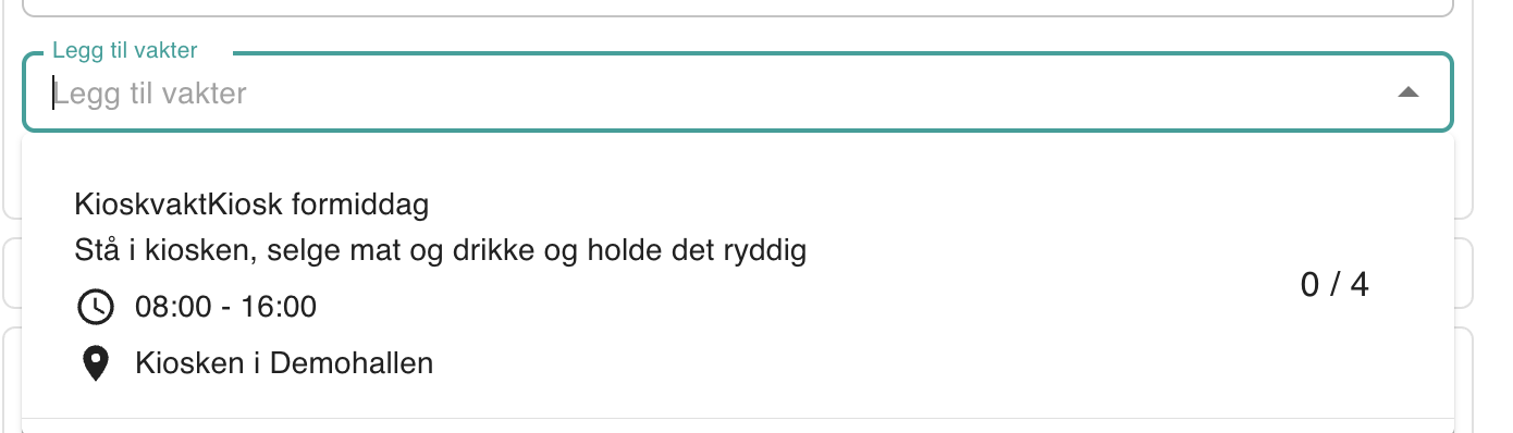 Valg av vakt for dagen