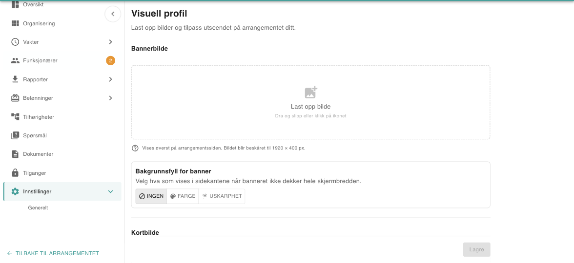 Visuell profil med bannerbilde og bakgrunnsfyll
