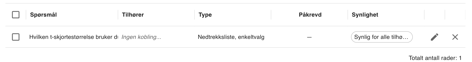 Spørsmålslisten