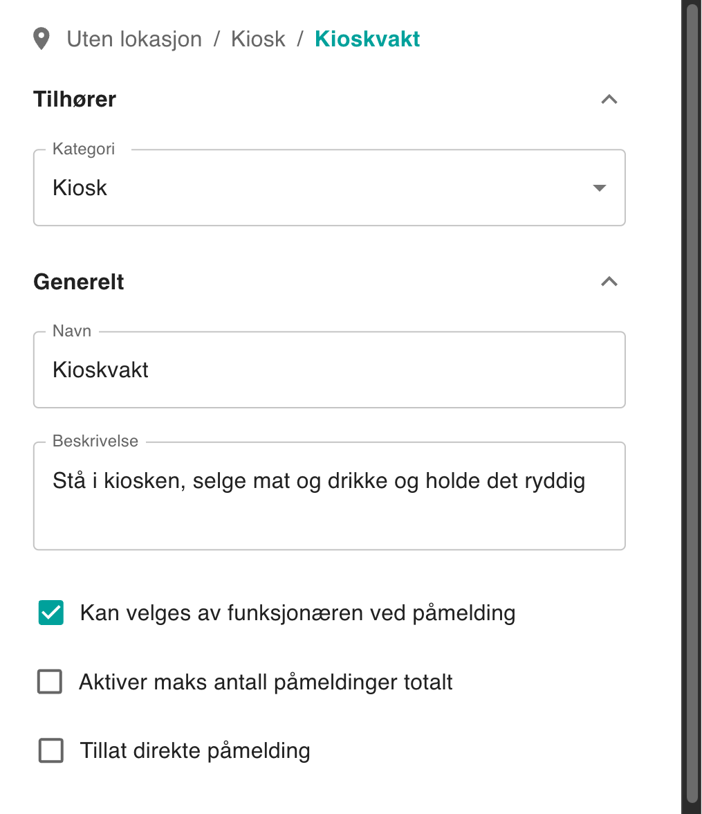 Funksjonspanelet
