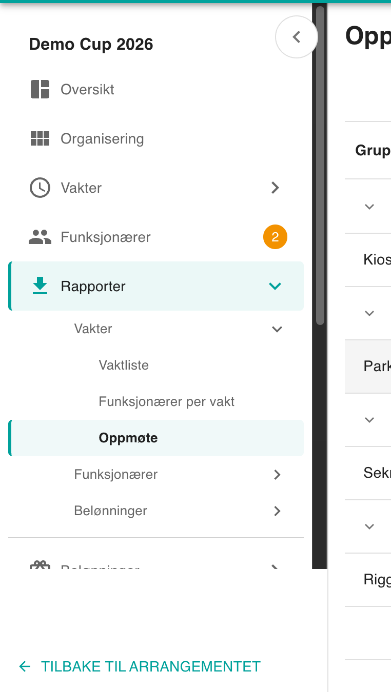 Rapportmenyen