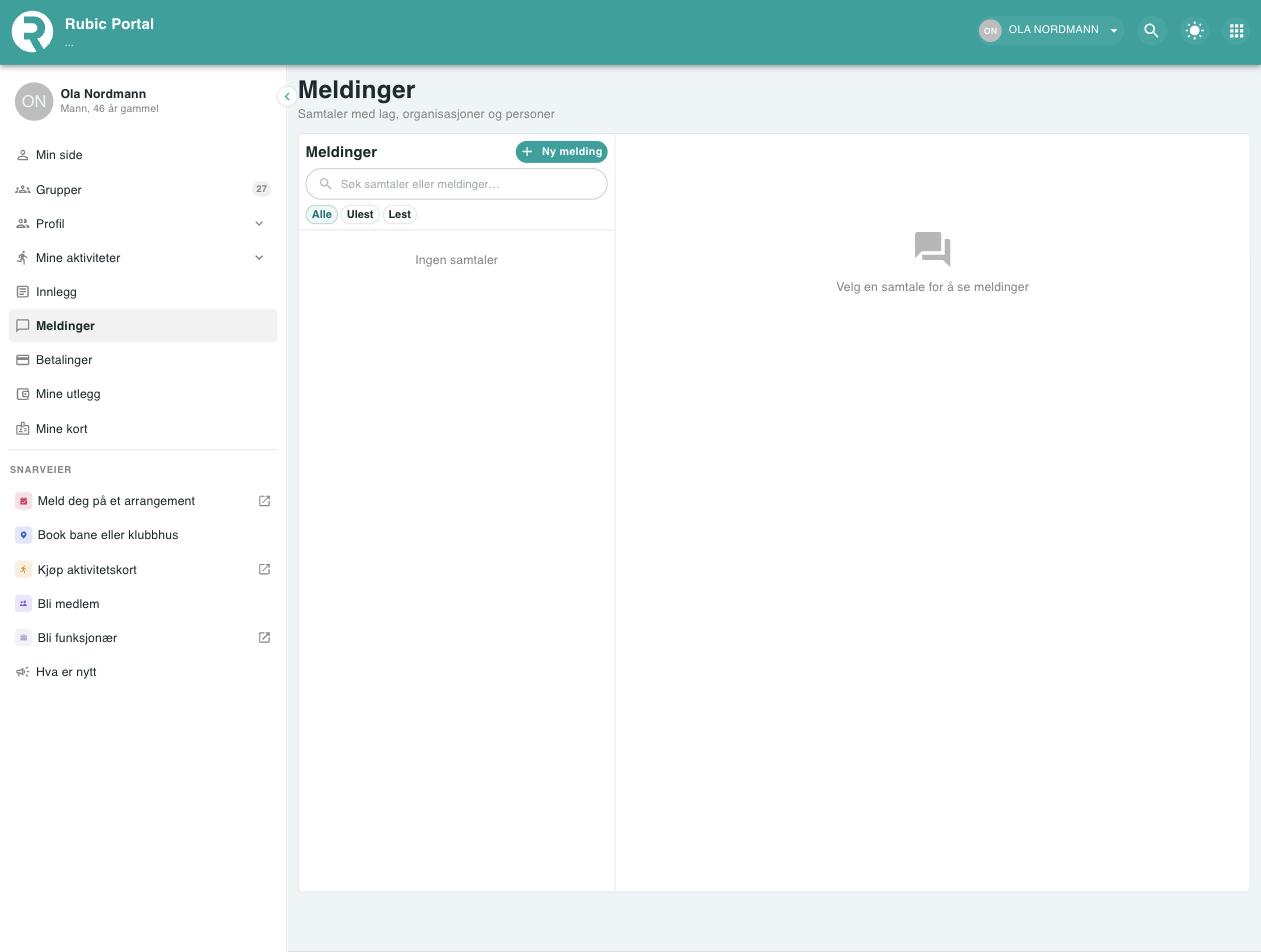 Skjermbilde fra Rubic Portal