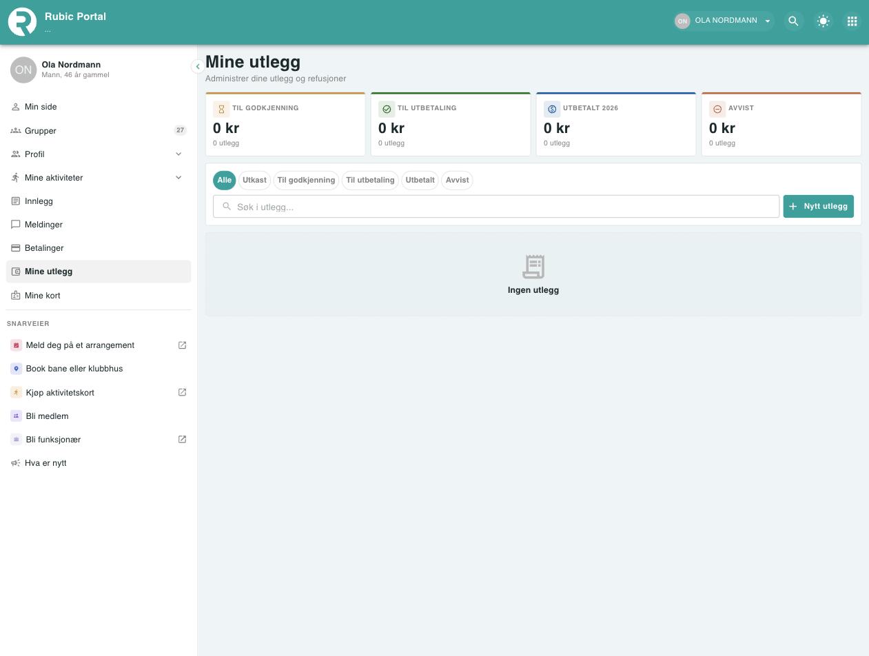 Skjermbilde fra Rubic Portal