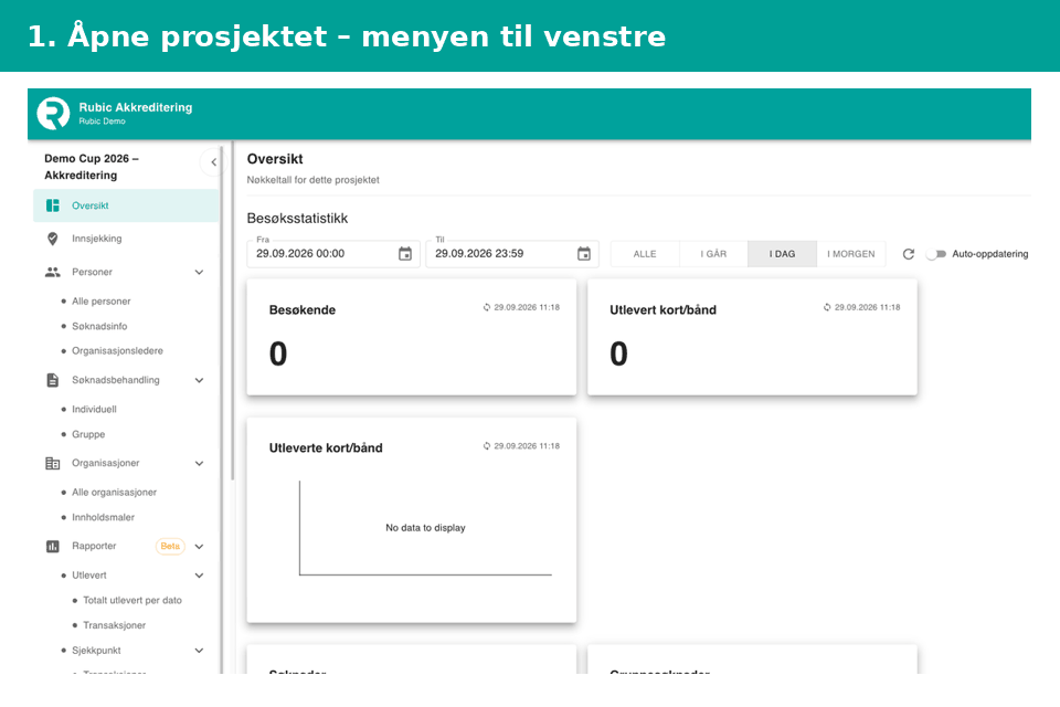 Hele flyten i Rubic Akkreditering på 20 sekunder